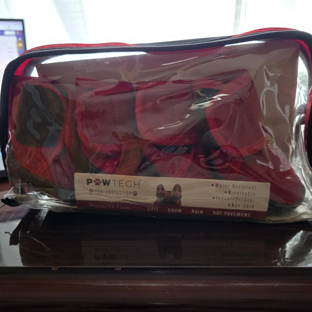 PawTech Red Pet Boots Dog Cat Small Paws